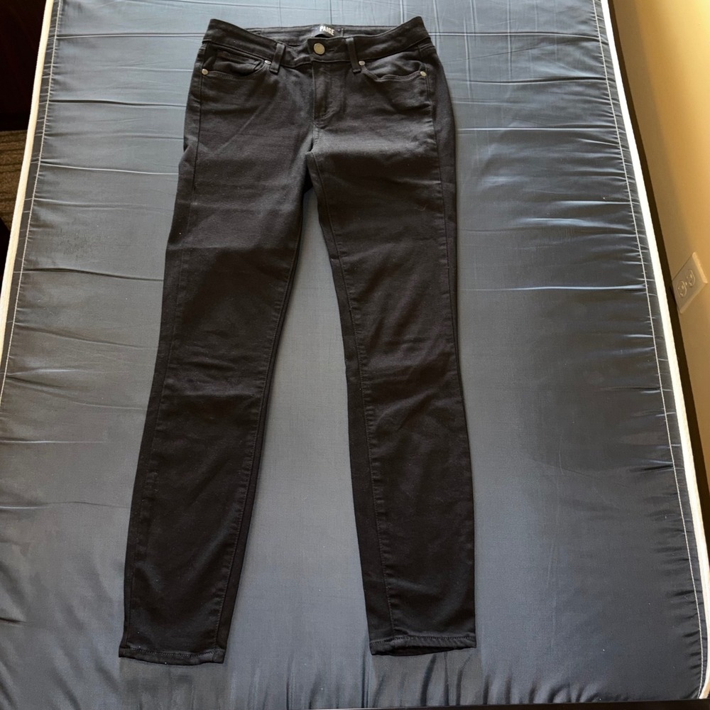 Paige Verdugo Ankle‎ Skinny Jeans Black Denim Womens Size 27 Made in USA